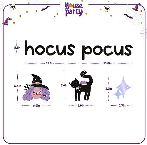 Hocus Pocus Halloween Banner - Witch Cat Decor
