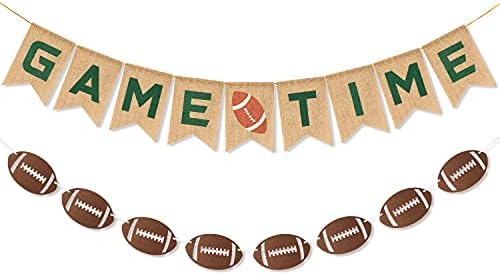 MALLMALL6 Football Banners 2pcs Game Time Decoration
