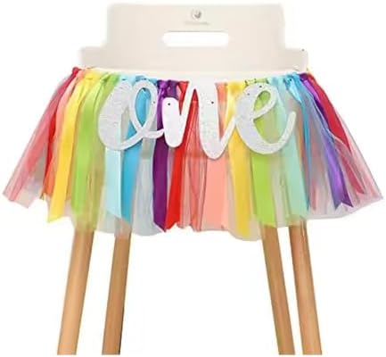 Rainbow High Chair Banner for 1st Birthday Party