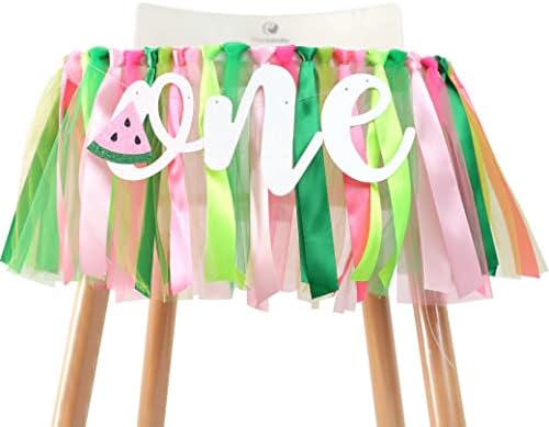 Watermelon Themed First Birthday Banner for High Chair