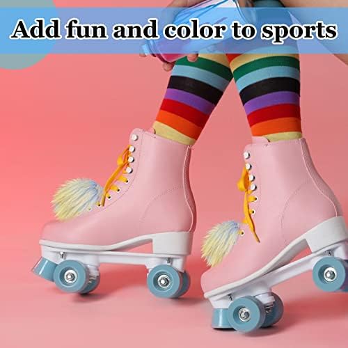 Gejoy 4 Inch Roller Skate Pom Poms with Bells