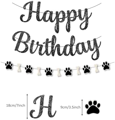 Dog Paw Happy Birthday Banner Decorations