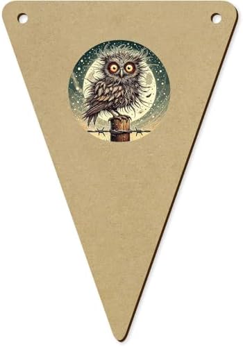 5 Piece Moonlight Owl Wooden Bunting Flags