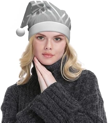 QINZHENG Silver Geometric Santa Hat for Women