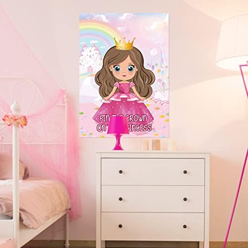 Hooqict Pin The Crown Princess Party Game Set