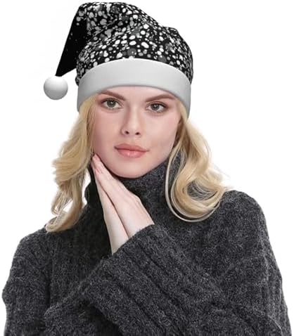 QINZHENG Personalized Santa Hat with Glitter Print