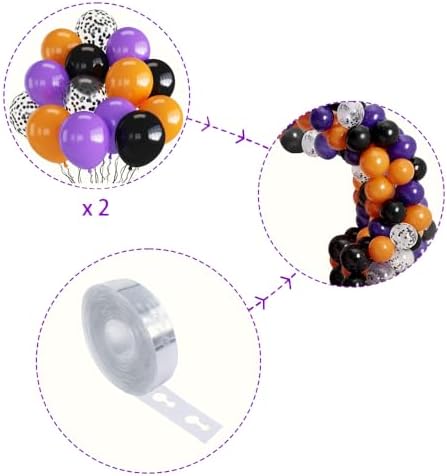 70pcs Orange Purple Black Balloons for Halloween Party Decorations