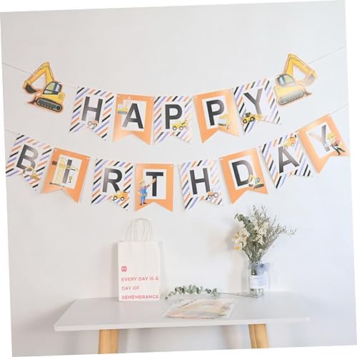 2pcs Car Themed Birthday Hanging Flags for Boys and Girls