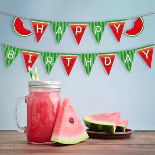 Watermelon Birthday Banner for Kids and Parties