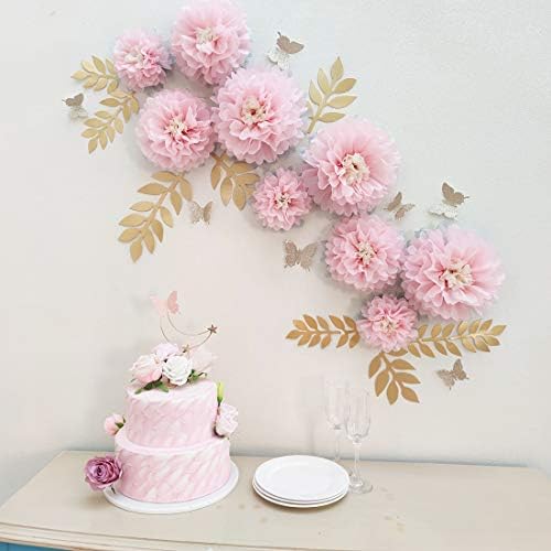 Mybbshower Paper Flower Decorations Pack of 9