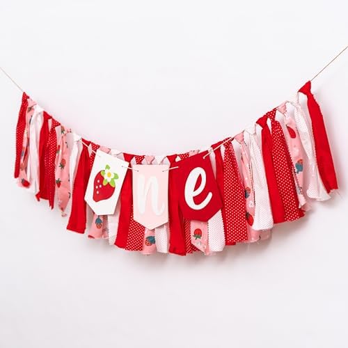 Strawberry First Birthday High Chair Banner