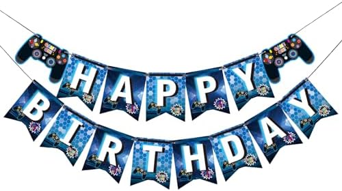 MEETINGU Game Birthday Banner for Video Game Party Decorations