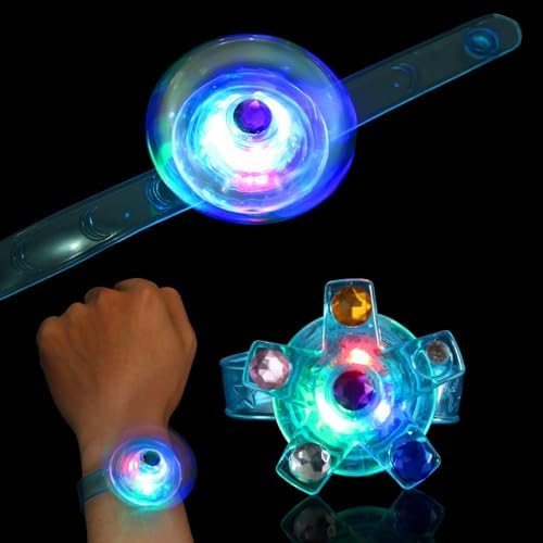 12 Pack Glow in the Dark LED Fidget Spinner Bracelets for Kids