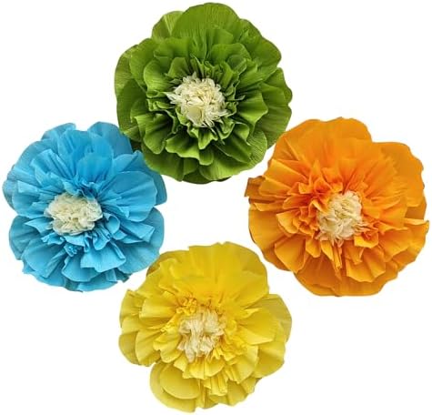 Mybbshower Crepe Paper Flowers Pack of 9