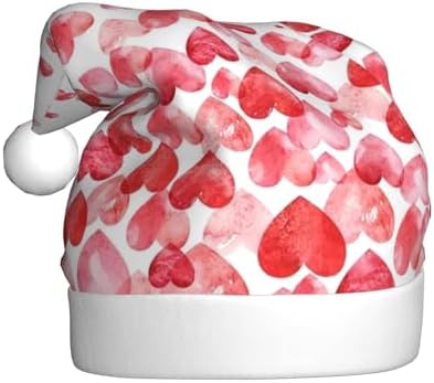 QINZHENG Falling Hearts Santa Hat for Women