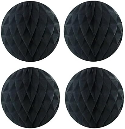 Allydrew 8 Inch Tissue Honeycomb Ball 4 Pack Black