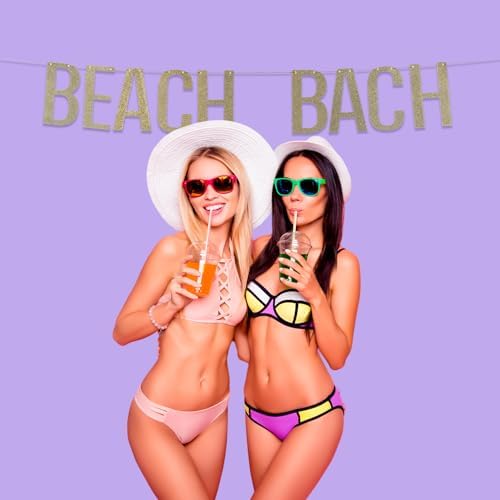 BEACH BACH Gold Glitter Banner - 5ft Pre-Assembled