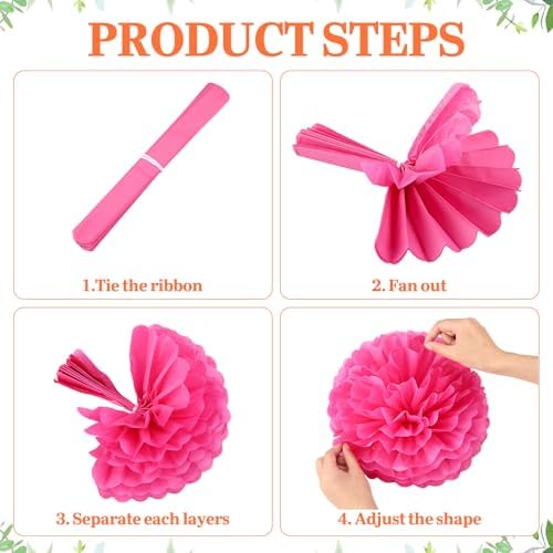 Skyygemm 72 Pcs Tissue Paper Pom Poms Decorations