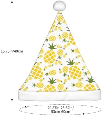 QINZHENG Pineapple Santa Hat Personalized Velvet Plush Christmas Hat for Women Adult