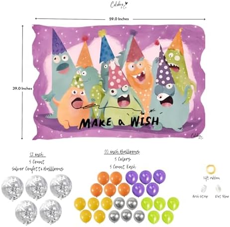 Monster Themed Birthday Backdrop for Kids Party