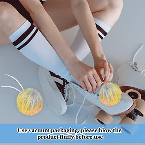 Gejoy 4 Inch Roller Skate Pom Poms with Bells