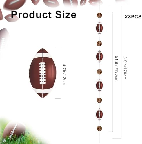 8 Pack Football Party Decorations Glitter Banner