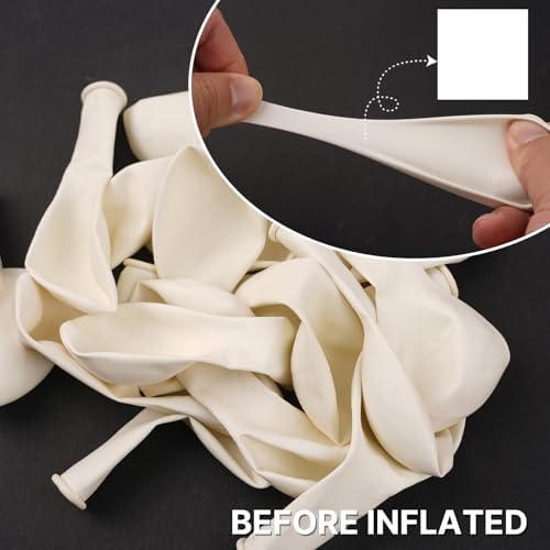 PartyWoo 120 White Balloons Different Sizes Decoration Kit