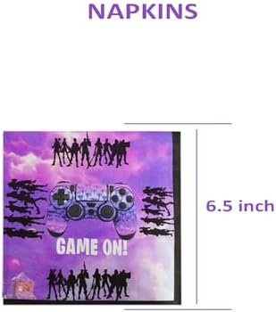 YLILILY Game Theme Partyware Set for Kids 20 Pieces