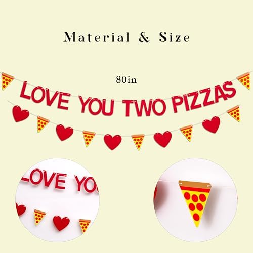 Love You Two Pizzas Banner Valentines Day Decor
