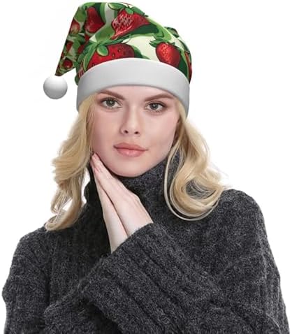 QINZHENG Strawberry Fields Santa Hat for Women