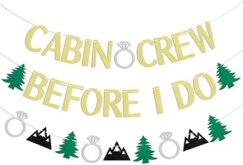 Cabin Crew Before I Do Banner Gold Glitter