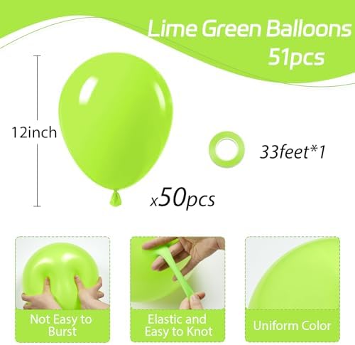 Lime Green Balloons 12 Inch 50pcs Party Decorations