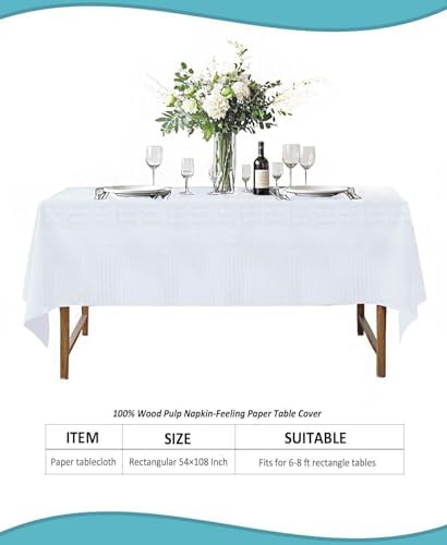 TheoZemica 4 Pack Waterproof Table Covers 54x108 Inches