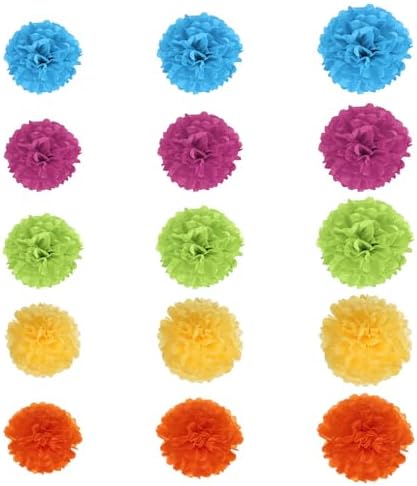 Uxcell 15pcs Tissue Paper Pom Poms Decorations 101214 Inch