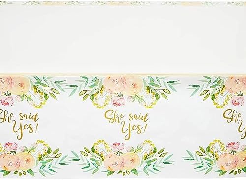 Juvale She Said Yes Table Covers 54x108in 3 Pack