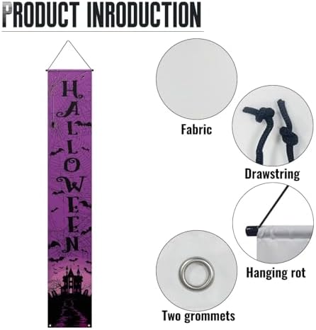 Halloween Spider Banner Front Door Outdoor Hanging Decor