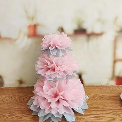 Mybbshower Paper Flower Decorations Pack of 9