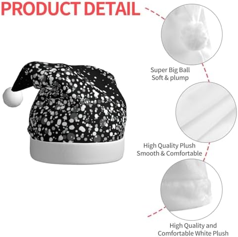 QINZHENG Personalized Santa Hat with Glitter Print