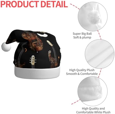 QINZHENG Art Guitar Santa Hat Christmas Decoration