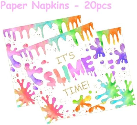 80 Pcs Slime Party Tableware Kit for 20 Guests