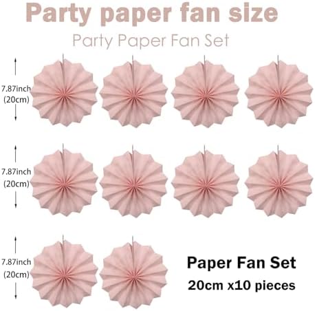 BARTHEW Pink Tissue Pom Poms Decorations Set