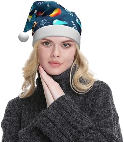 QINZHENG Abstract Science Santa Hat for Women