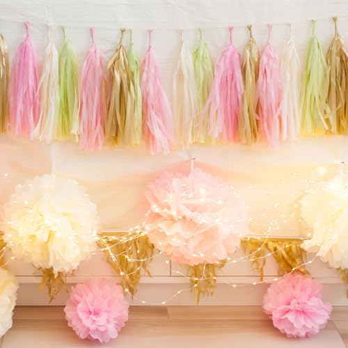 Uxcell 15pcs Tissue Paper Pom Poms Decorations 101214 Inch