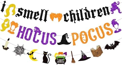 Glittery Hocus Pocus Halloween Banners 3 Pack