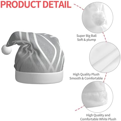QINZHENG Silver Geometric Santa Hat for Women