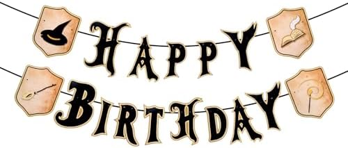 Wizard Themed Happy Birthday Banner Set