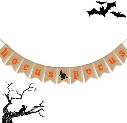 Burlap Happy Halloween Banner Hocus Pocus Garland