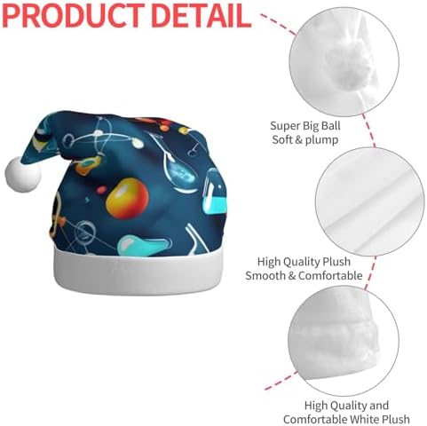 QINZHENG Abstract Science Santa Hat for Women