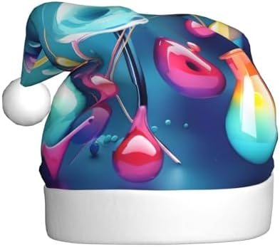 QINZHENG 3D Print Santa Hat with Abstract Science Design