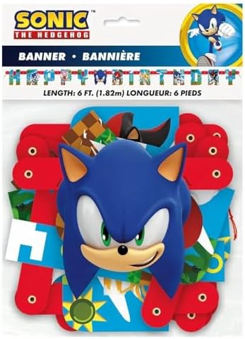 Sonic the Hedgehog Happy Birthday Multicolor Jointed Banner